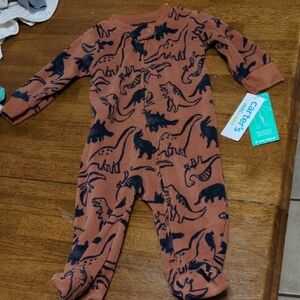 Carter's Brown and Black Dinosaur Print Footie